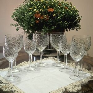 Crystal Cut Wine Glass Set